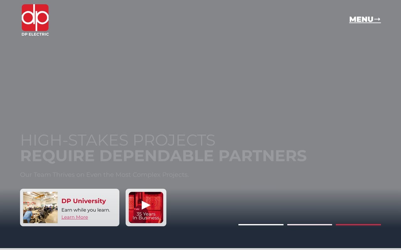 Homepage of DP Electric