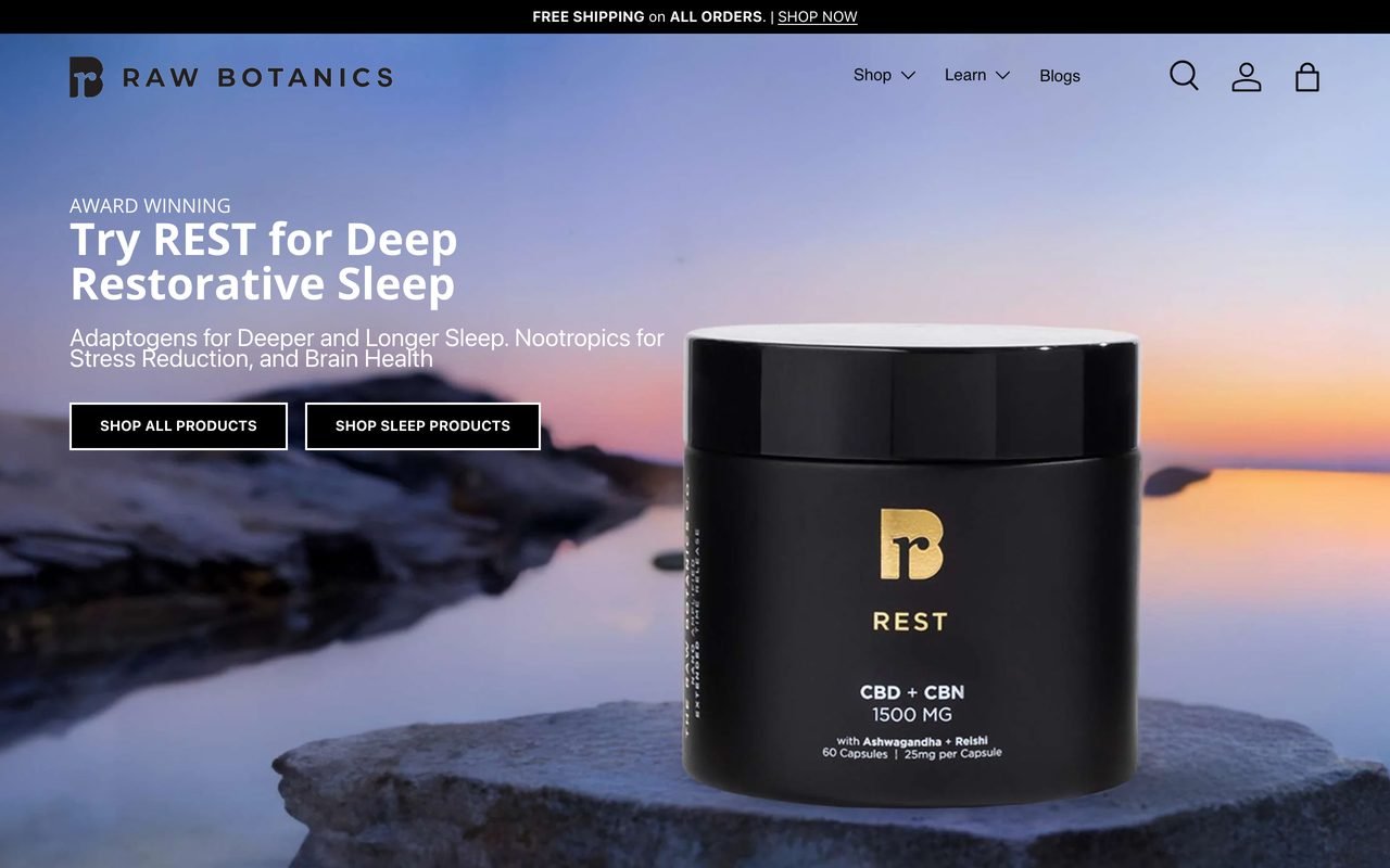 Homepage of Raw Botanics Co